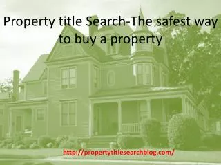 Property title Search-The safest way to buy a property