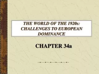 the world of the 1920s challenges to european dominance