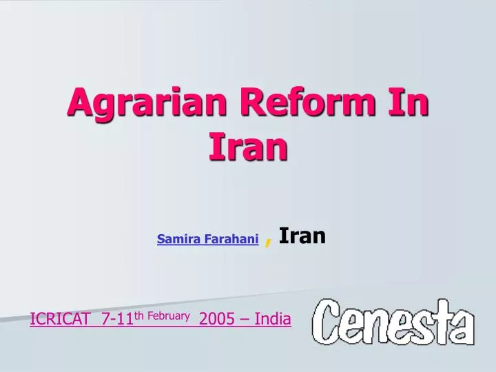 agrarian reform in iran