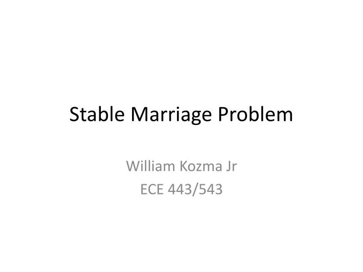 stable marriage problem