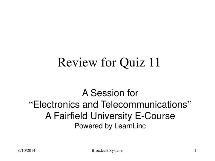 review for quiz 11