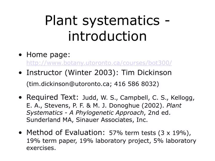 plant systematics introduction