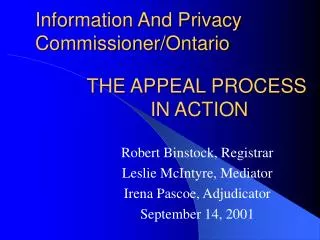 Information And Privacy Commissioner/Ontario