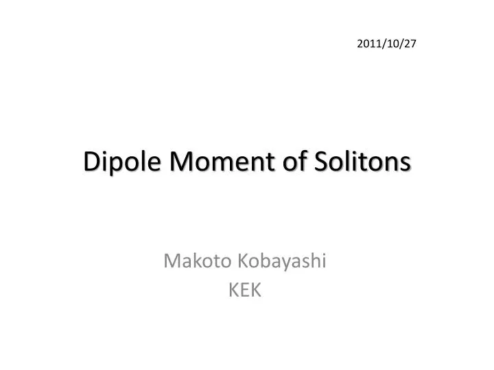 dipole moment of solitons
