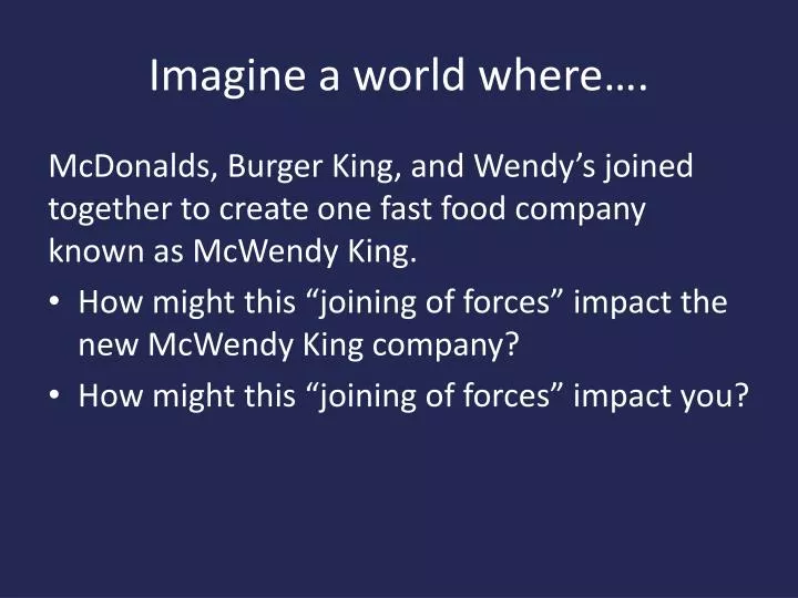 imagine a world where