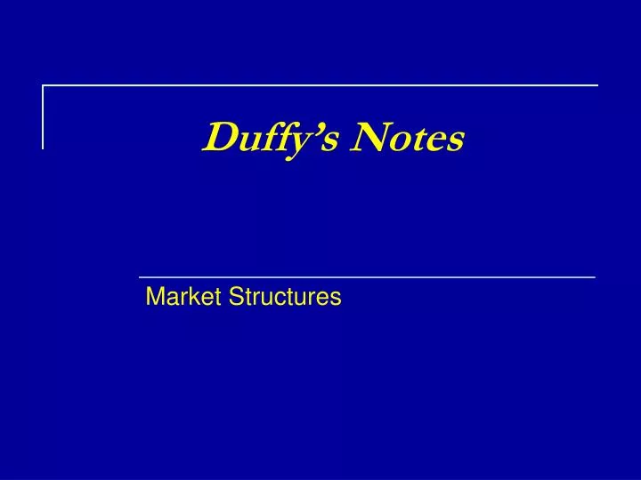 duffy s notes