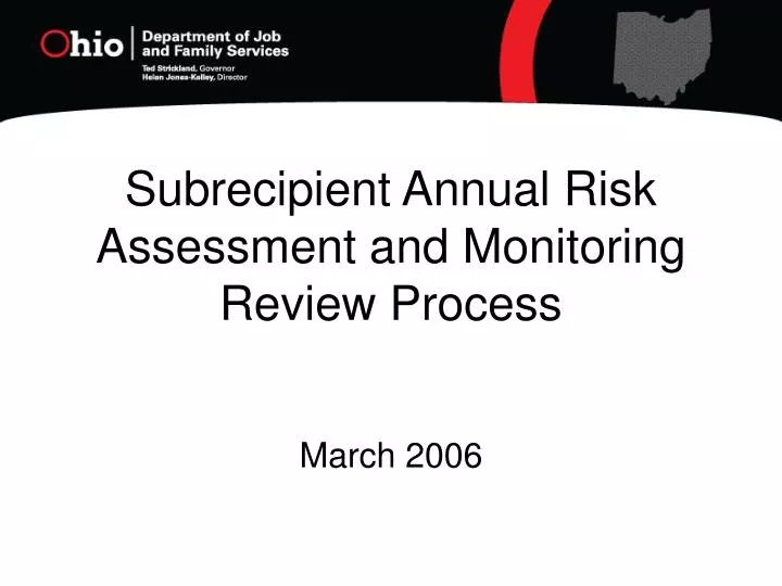 subrecipient annual risk assessment and monitoring review process