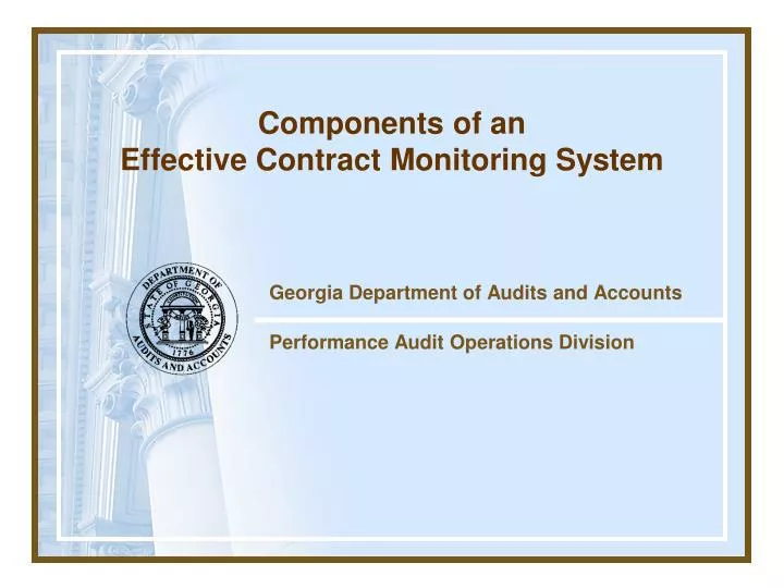 georgia department of audits and accounts performance audit operations division