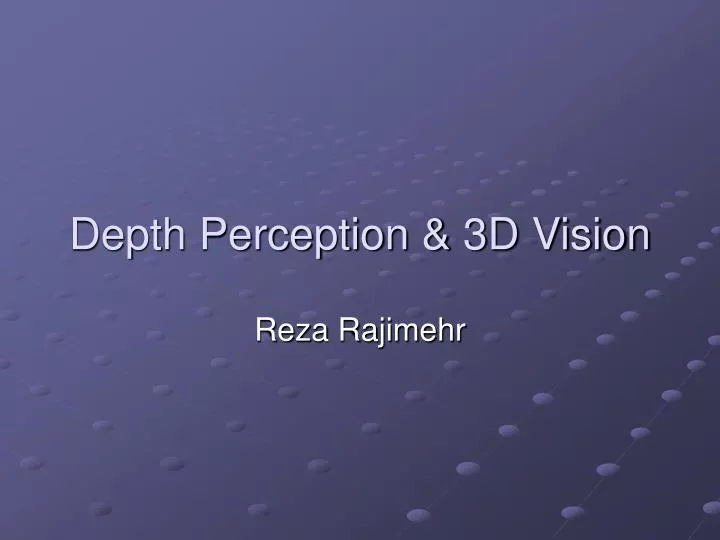 depth perception 3d vision