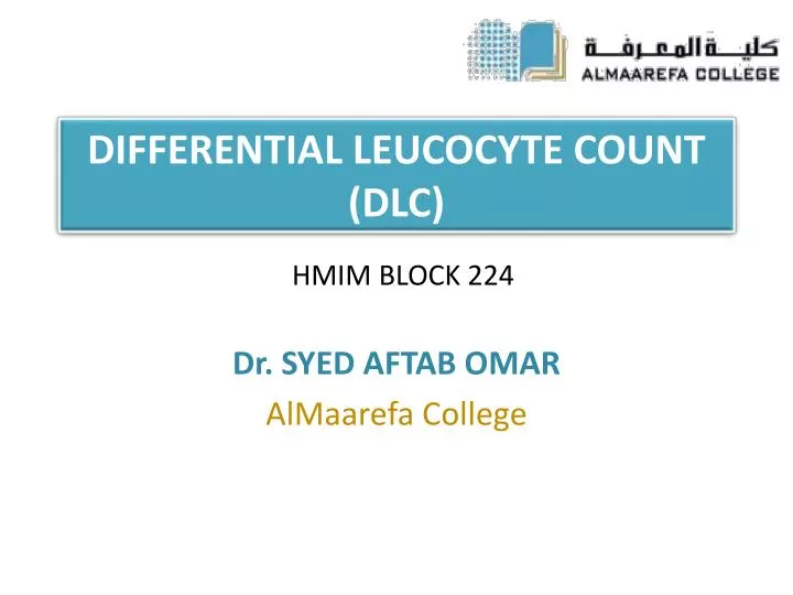 differential leucocyte count dlc