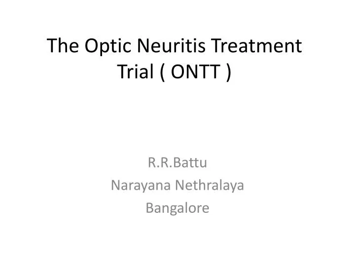 the optic neuritis treatment trial ontt