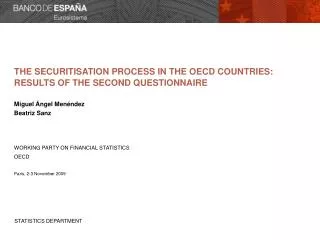 The securitisation process in the OECD countries : results of the second questionnaire