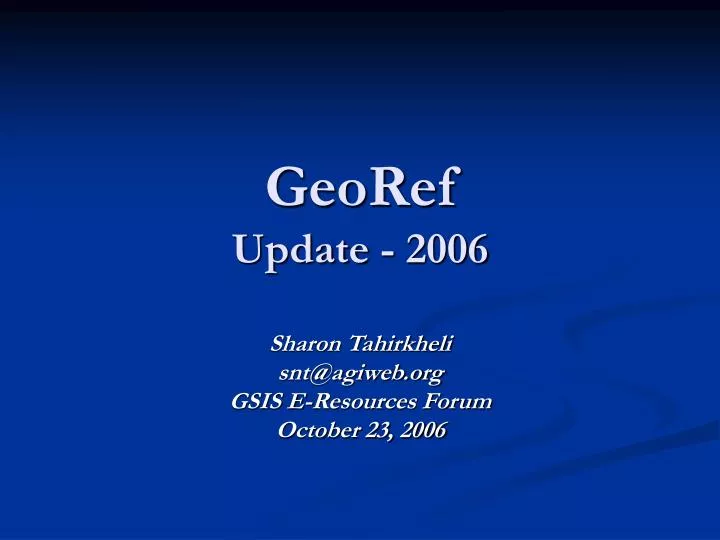 georef update 2006