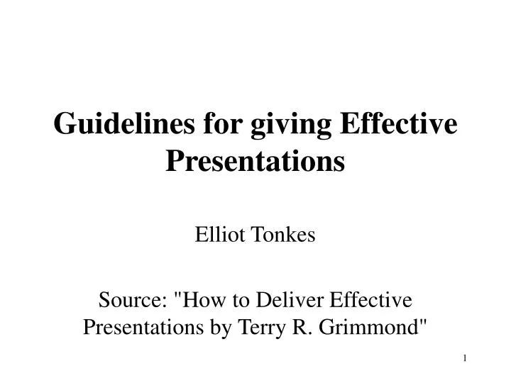 guidelines for giving effective presentations