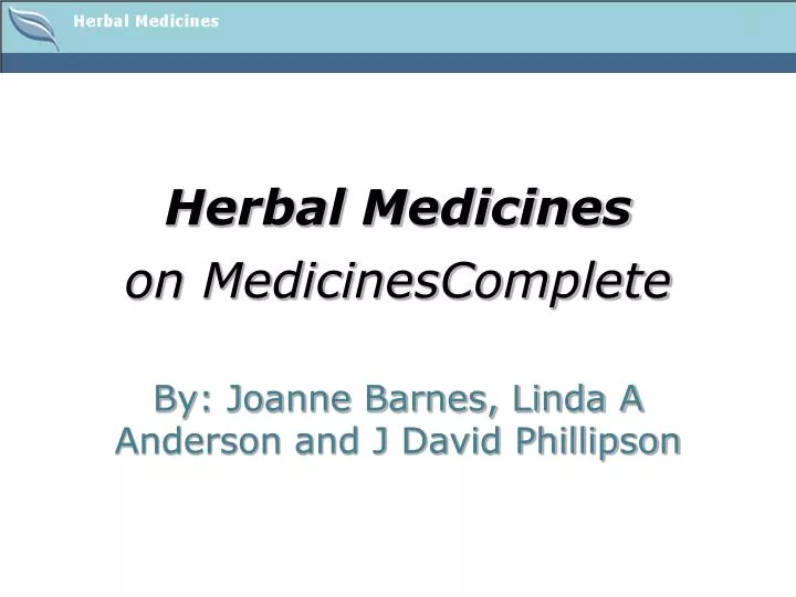 herbal medicines on medicinescomplete
