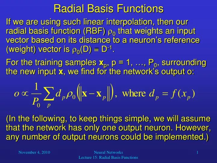 radial basis functions