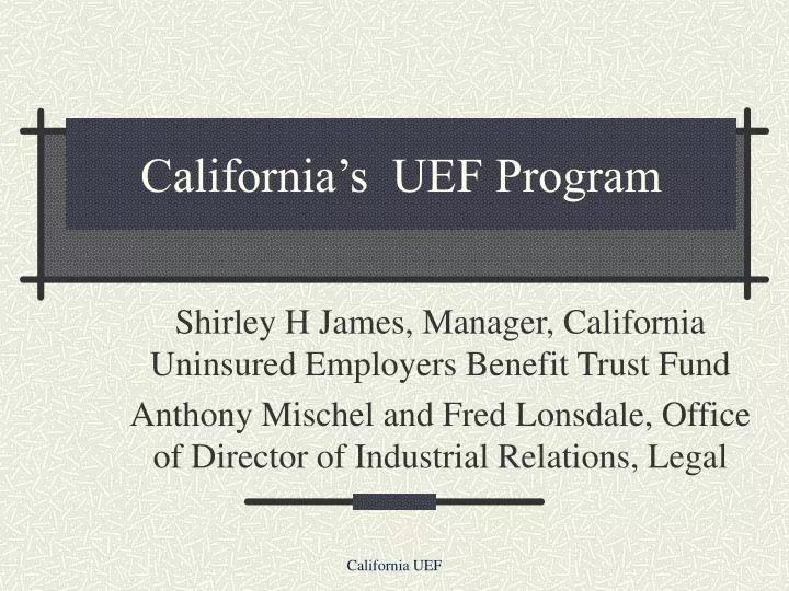 california s uef program