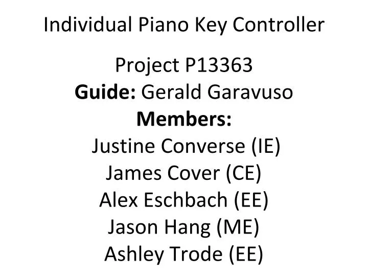 individual piano key controller