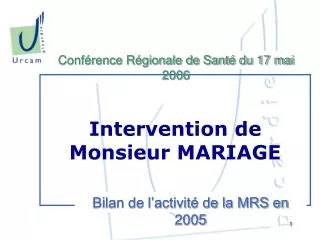 Intervention de Monsieur MARIAGE