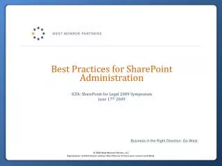 Best Practices for SharePoint Administration