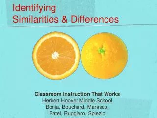 Identifying Similarities &amp; Differences
