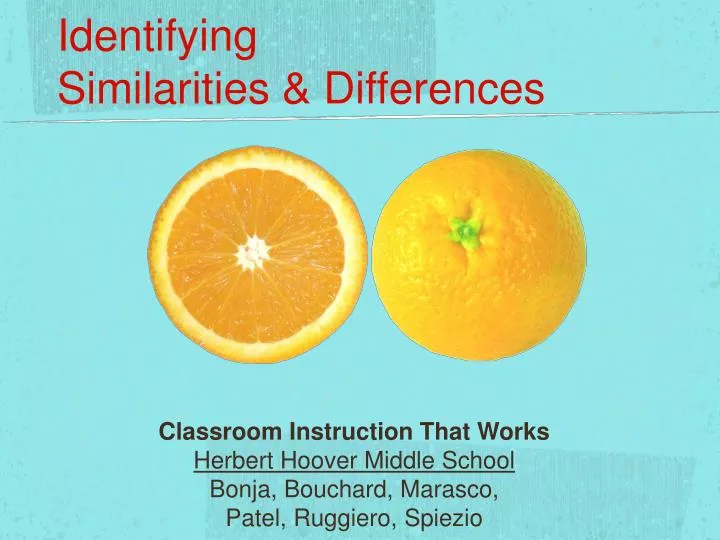 identifying similarities differences