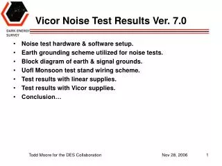 Vicor Noise Test Results Ver. 7.0