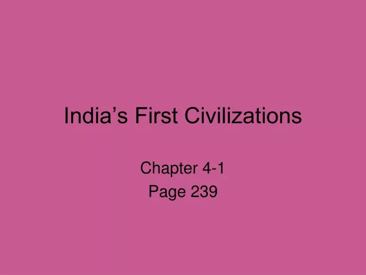 india s first civilizations