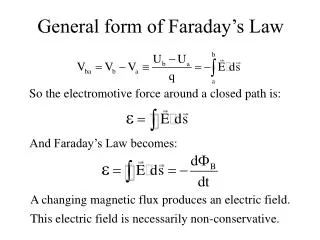 General form of Faraday’s Law
