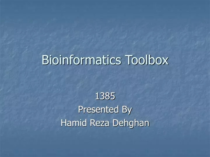 bioinformatics toolbox