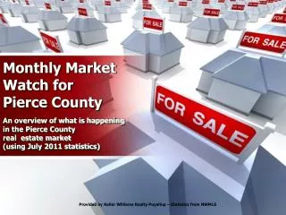 Monthly Market Watch for Pierce County