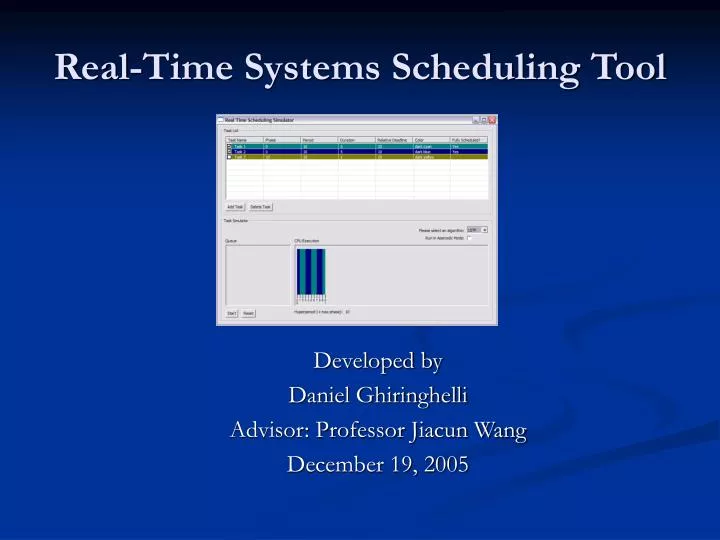 real time systems scheduling tool