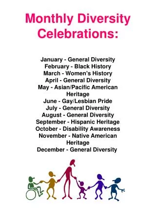 Monthly Diversity Celebrations: