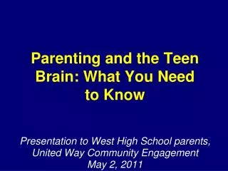 Parenting and the Teen Brain: What You Need to Know