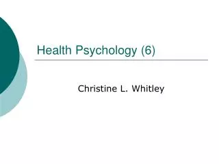 Health Psychology (6)