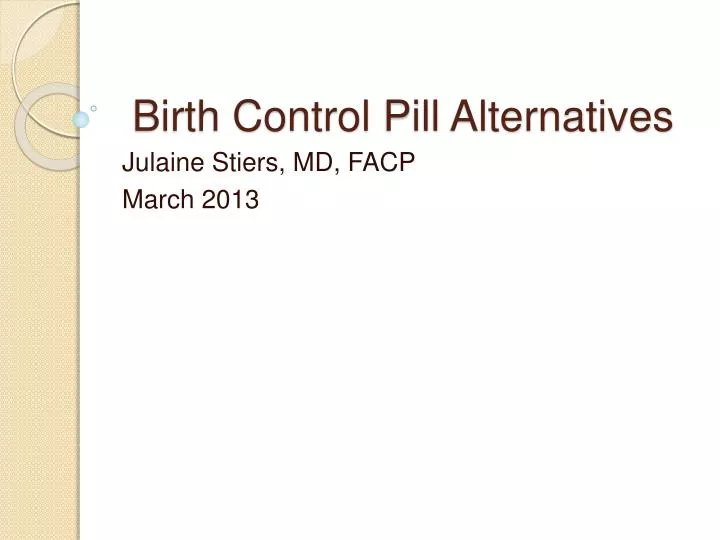 birth control pill alternatives
