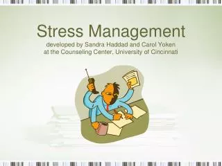 Stress Management developed by Sandra Haddad and Carol Yoken at the Counseling Center, University of Cincinnati
