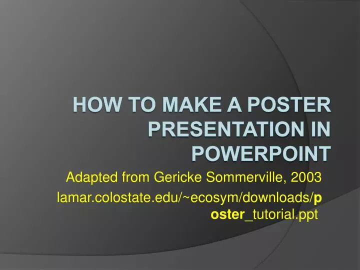 adapted from gericke sommerville 2003 lamar colostate edu ecosym downloads poster tutorial ppt