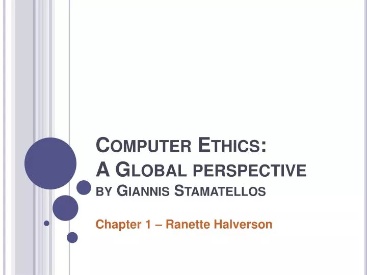 computer ethics a global perspective by giannis stamatellos