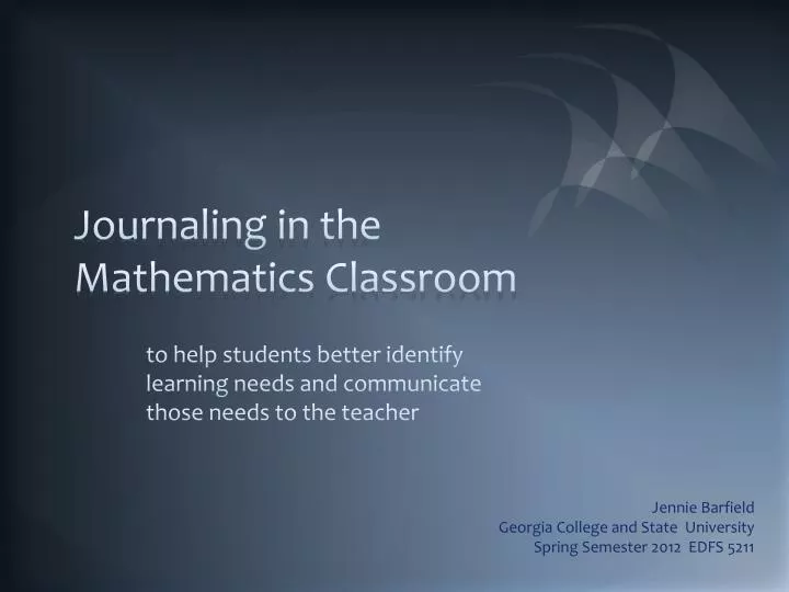 journaling in the mathematics classroom