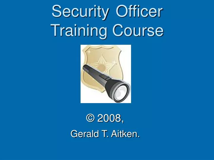 security officer training course