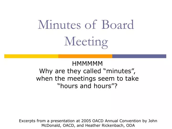 minutes of board meeting