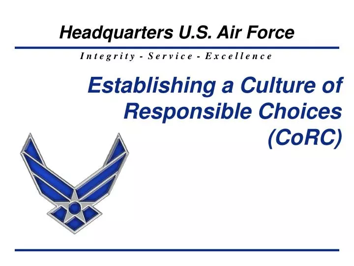 establishing a culture of responsible choices corc
