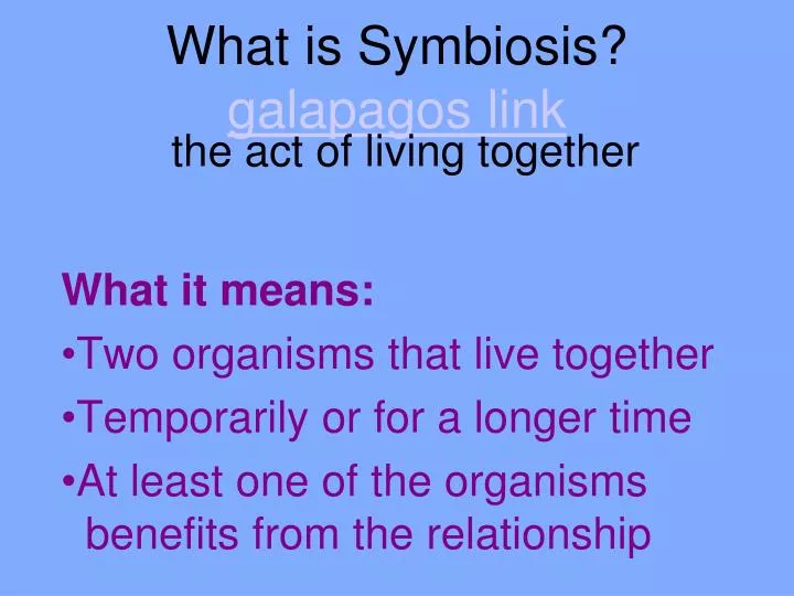 what is symbiosis galapagos link