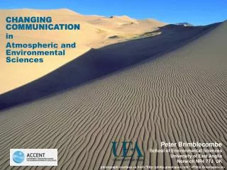 CHANGING COMMUNICATION in Atmospheric and Environmental Sciences