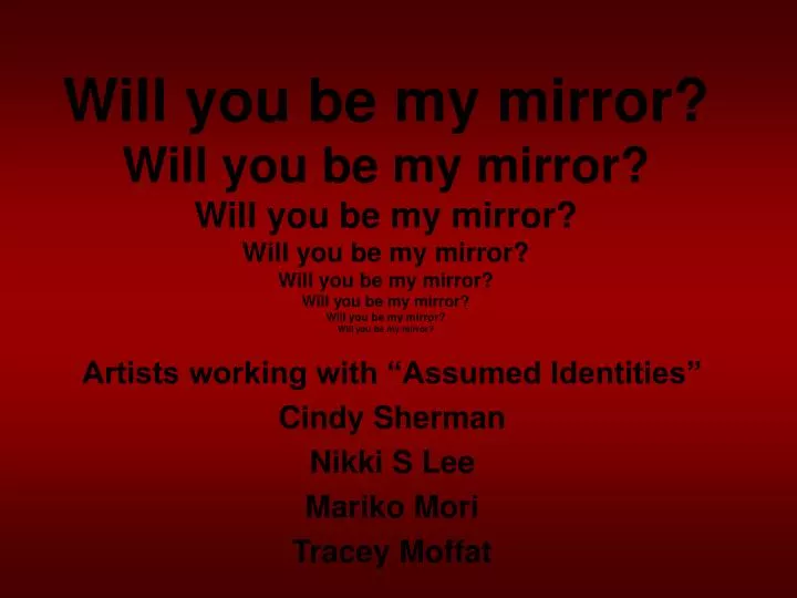 artists working with assumed identities cindy sherman nikki s lee mariko mori tracey moffat