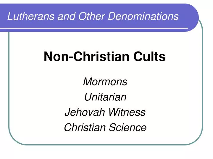 lutherans and other denominations