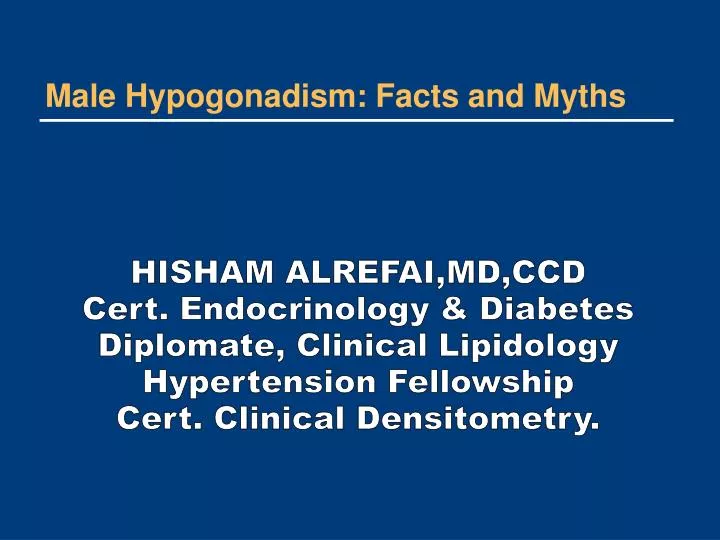 male hypogonadism facts and myths