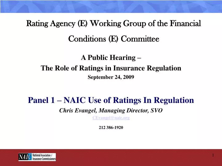 rating agency e working group of the financial conditions e committee
