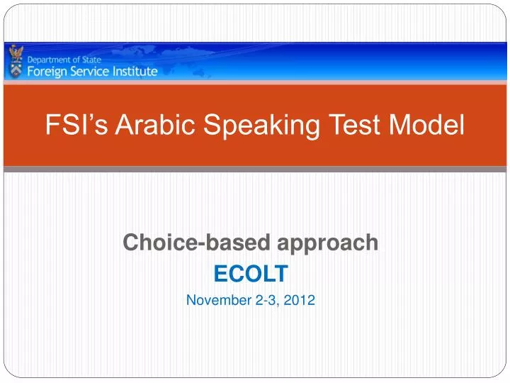 fsi s arabic speaking test model